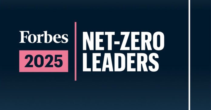 Image shows Net-Zero Leaders Forbes 2025 Portrait as Philip Morris named one of the Forbes top Net Zero Leaders.