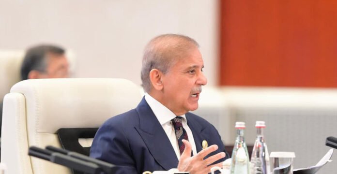 Prime Minister Shehbaz Sharif addressing Tianjin SCO Summit 2025.