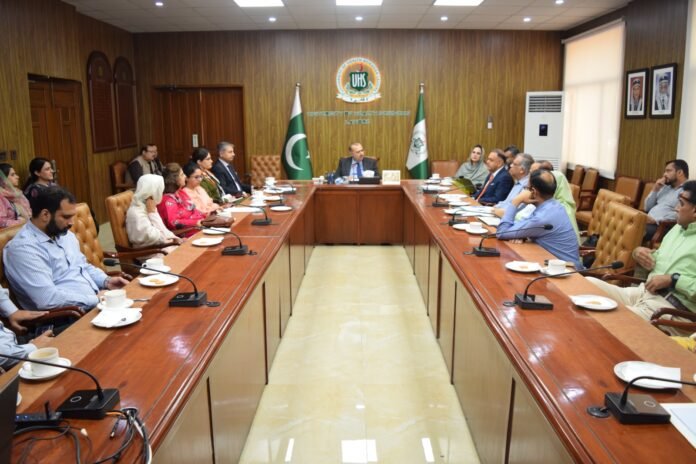 University of Health Sciences Lahore VC Prof. Ahsan Waheed Rathore chairs meeting.