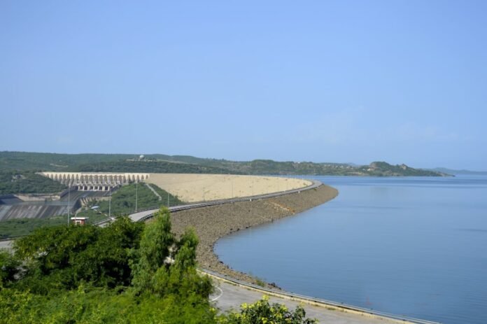 The picture shows Mangla lake filled to capacity-WAPDA