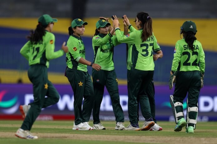 The picture shows Pakistan women celebrating after taking wicket-PCB