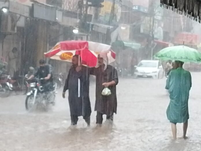 The picture shows urban flooding after heavy rains in Lahore/File Photo