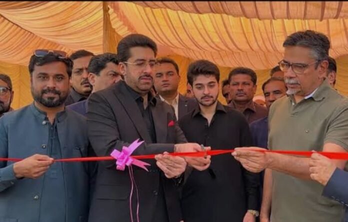 The image shows MPA Taimur Talpur inaugurating medical camp in Nabisar
