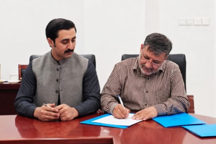 WAPDA and District Administration Diamer officials sign Memorandum of Understanding (MoU) for Diamer Basha Dam Project.