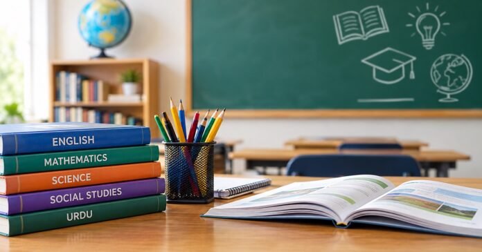 AI image showing school books.